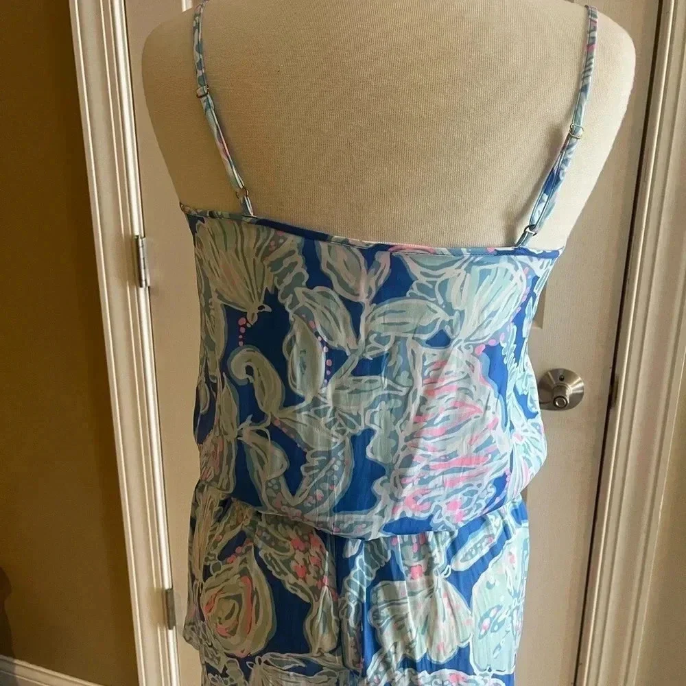 Lilly Pulitzer Deanna Short set Size Small- pink and blue beach(Romper)-Vacation